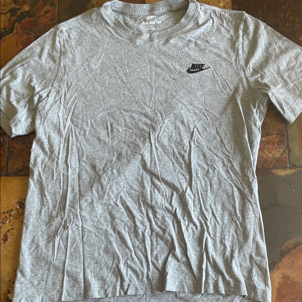 Nike Heather Gray Short Sleeve Tee with Black Swoosh (372)